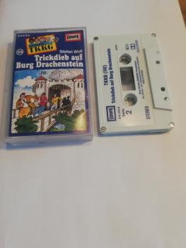 TKKG Folge 59 Trickdieb auf Burg Drachenstein 4-fach geschraubt Weiß Blau 514319.5.0 Europa(Innencover beschrieben)